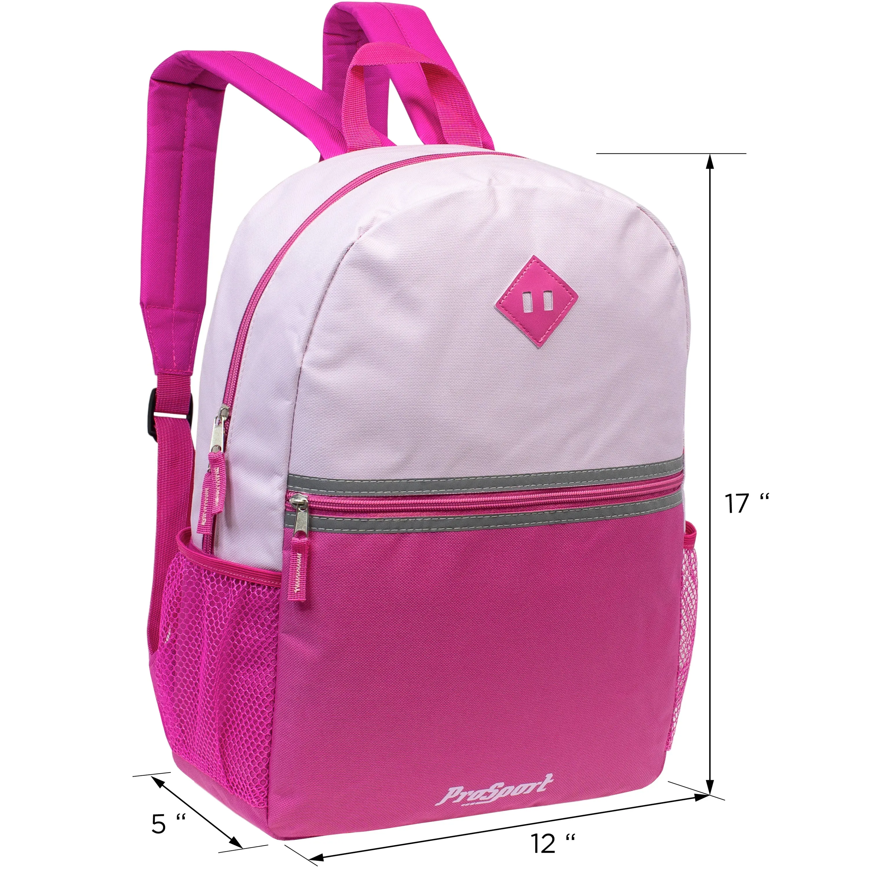 17" Diamond Patch Multi Color Wholesale Backpacks - Bulk Case of 24 Bookbags