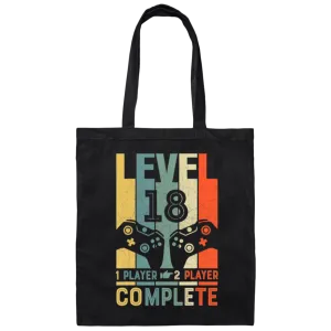 18 Anniversary Gift, Level 18 Complete 18th Canvas Tote Bag