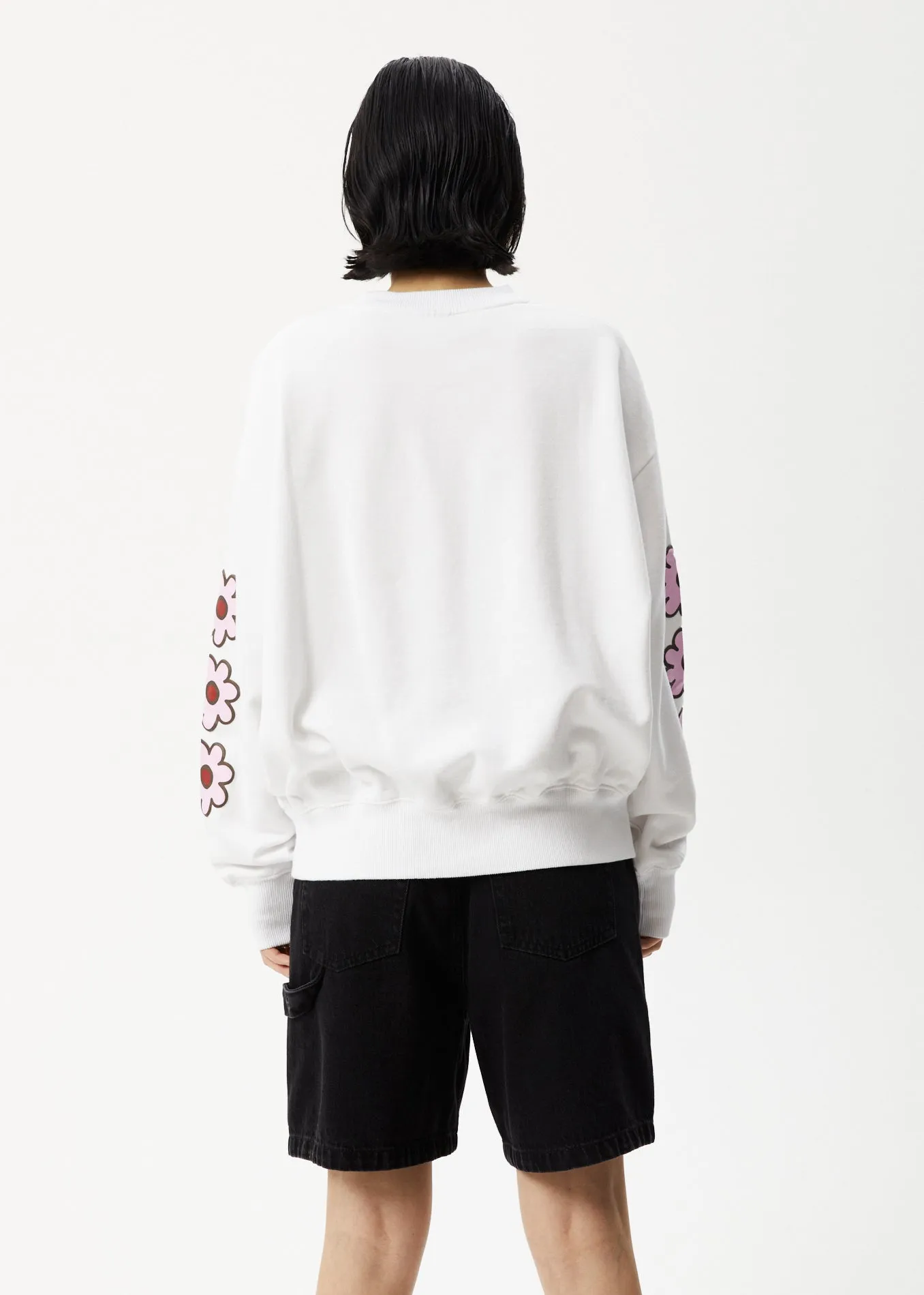 AFENDS Womens Flower - Crew Neck Jumper - White