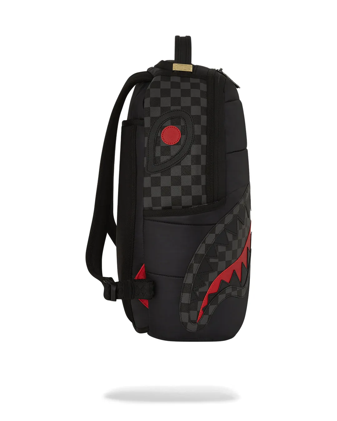 Black Puffer Grey Check Backpack