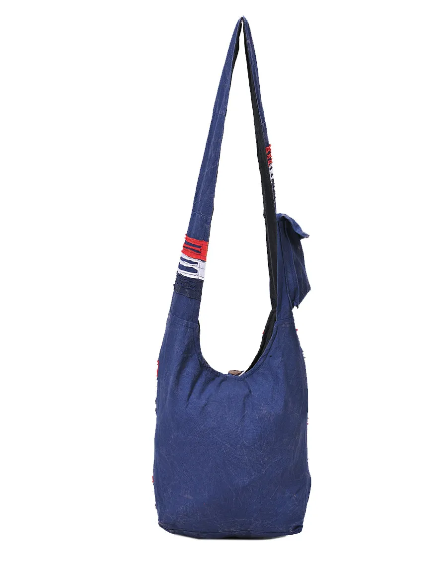 Blue Stars & Stripes Cross Body Hobo Bag