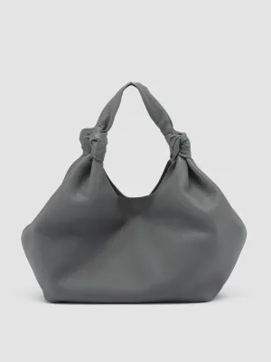 BOLINA 16 - Grey Leather Hobo Bag