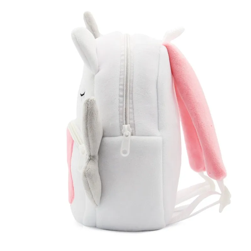 Children School Backpack Cartoon Rainbow Unicorn Soft Plush Material For Toddler