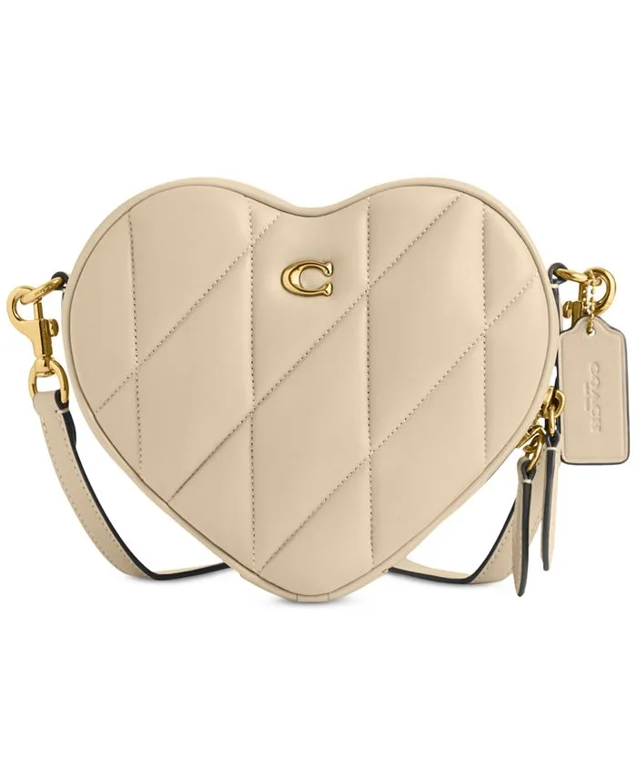 COACH Quilted Leather Heart Crossbody Crossbody, White