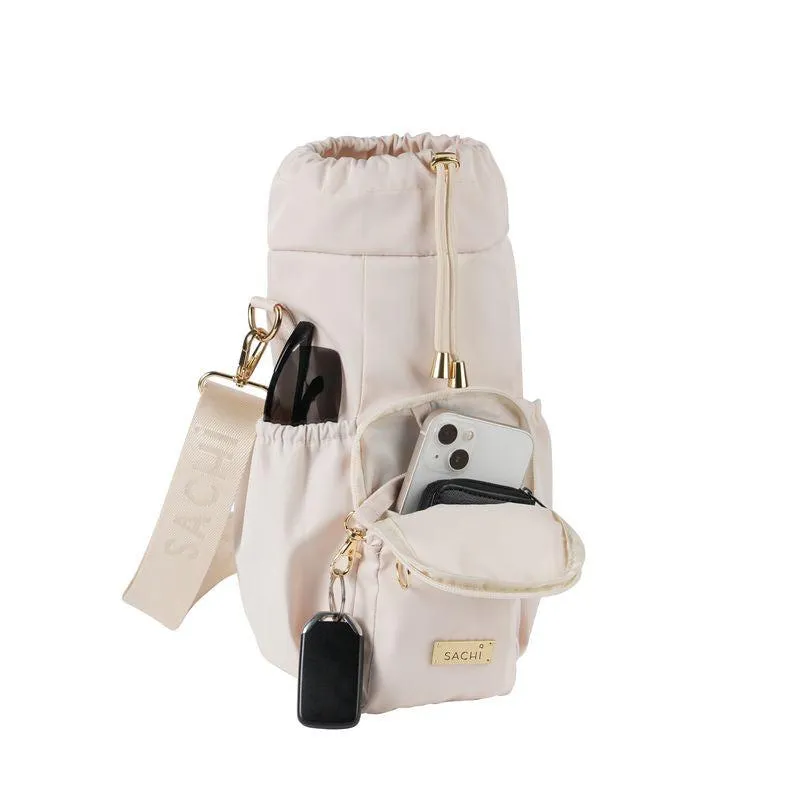 Crossbody Insulated Water Bottle Carrier Bag Alabaster