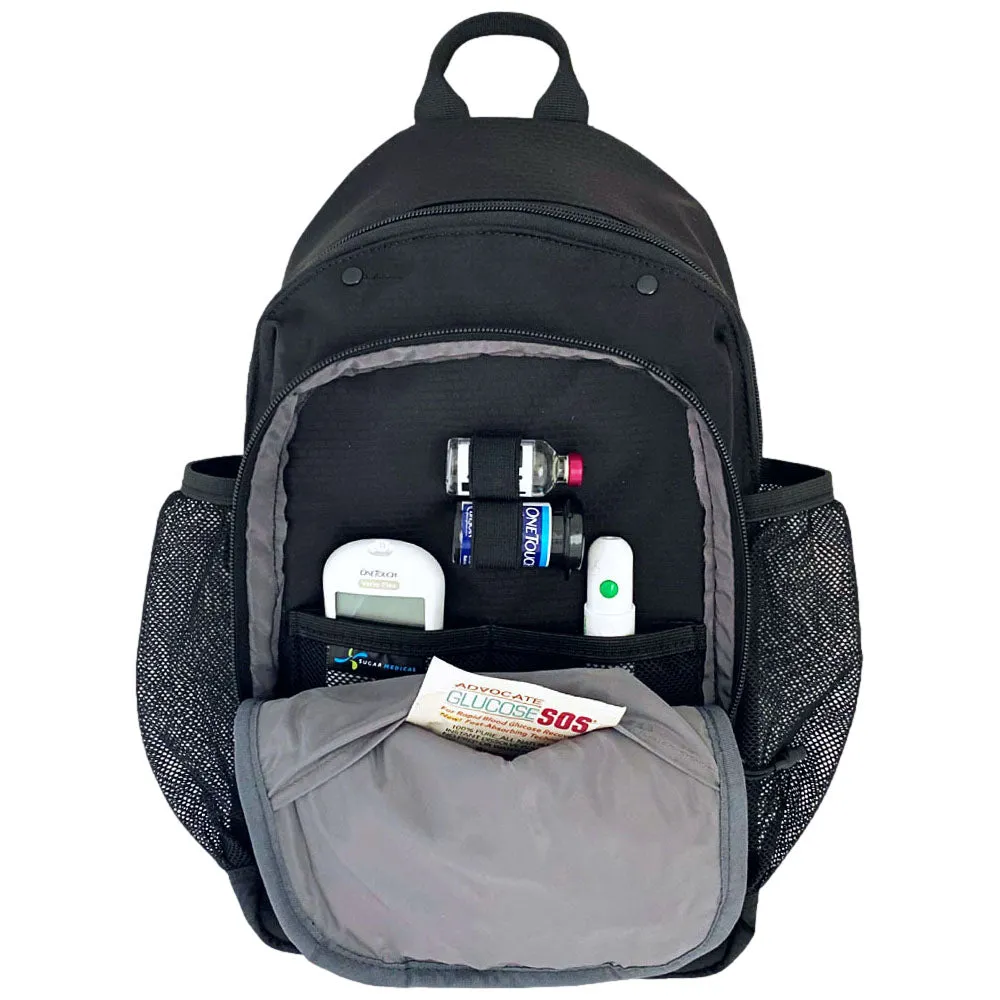 Diabetes Insulated Sling Backpacks- Black