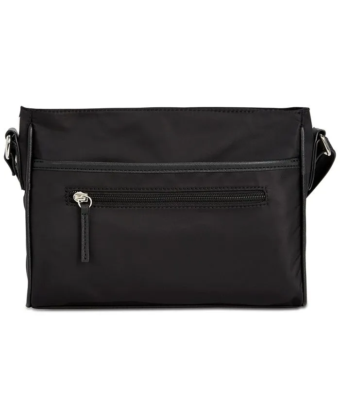 East West Giani Bernini Nylon Shoulder Bag, Black