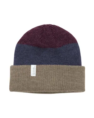 Frena Thick Knit Cuff Beanie - Dirt Brown Stripe