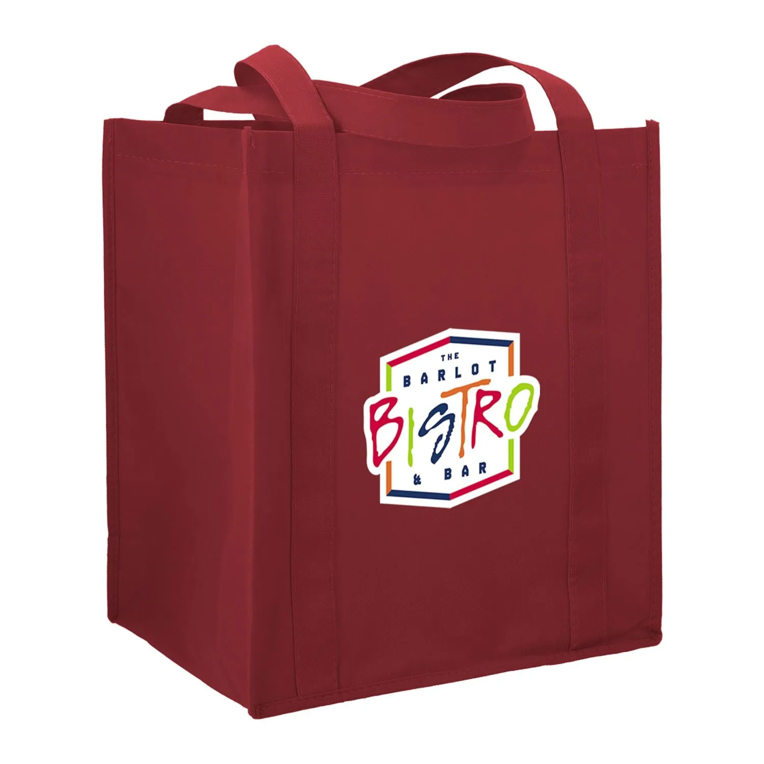 Hercules Non-Woven Grocery Tote - Maroon