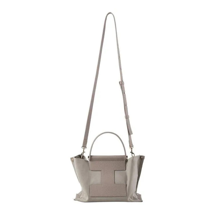 INA - Mini Tote Bag in Leather & Canvas _ Khaki