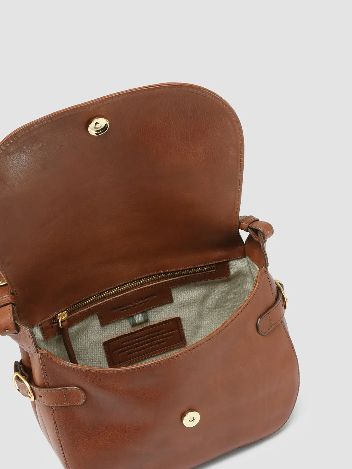 JULIE 005 - Brown Leather Crossbody Bag