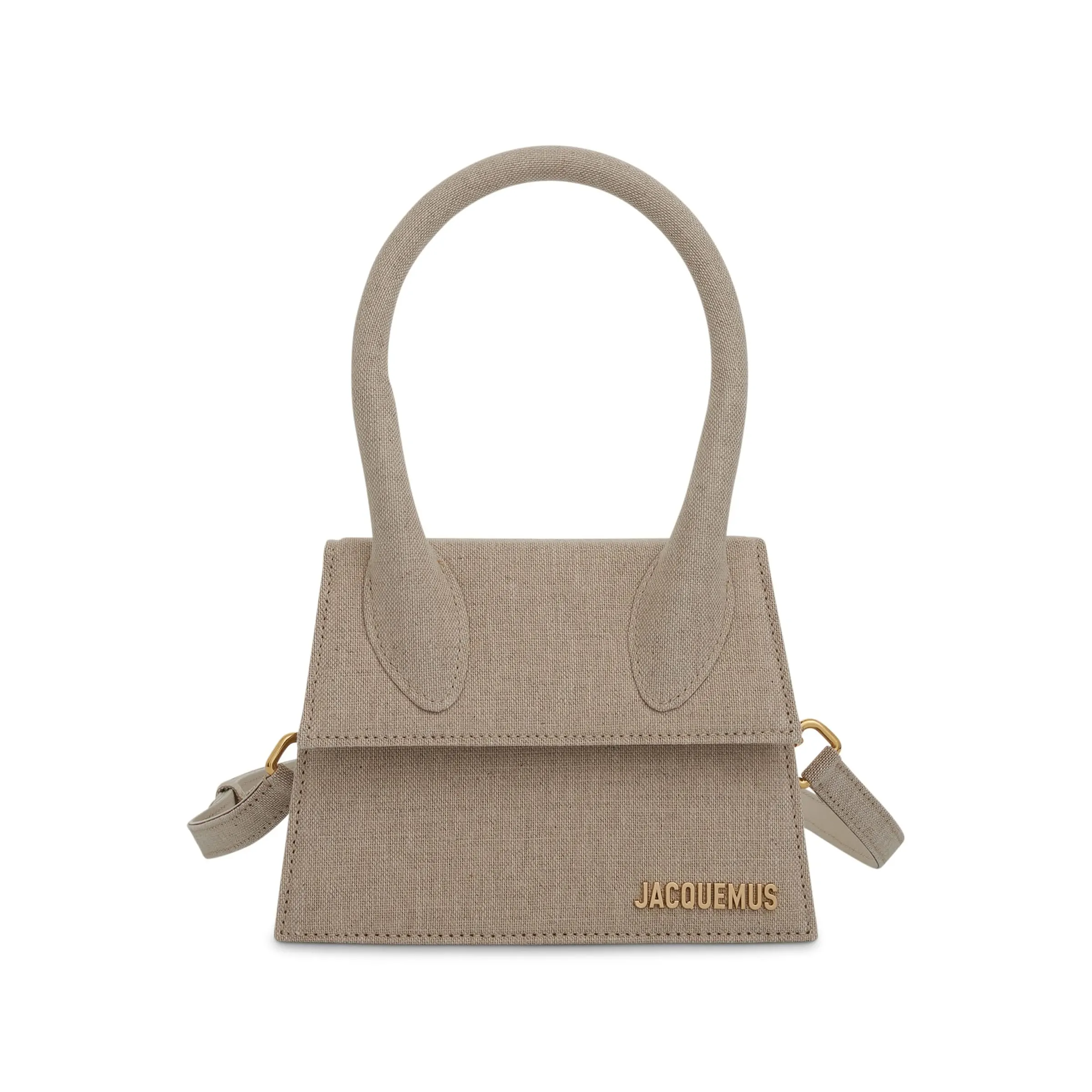 Le Chiquito Moyen Leather Bag in Light Grey