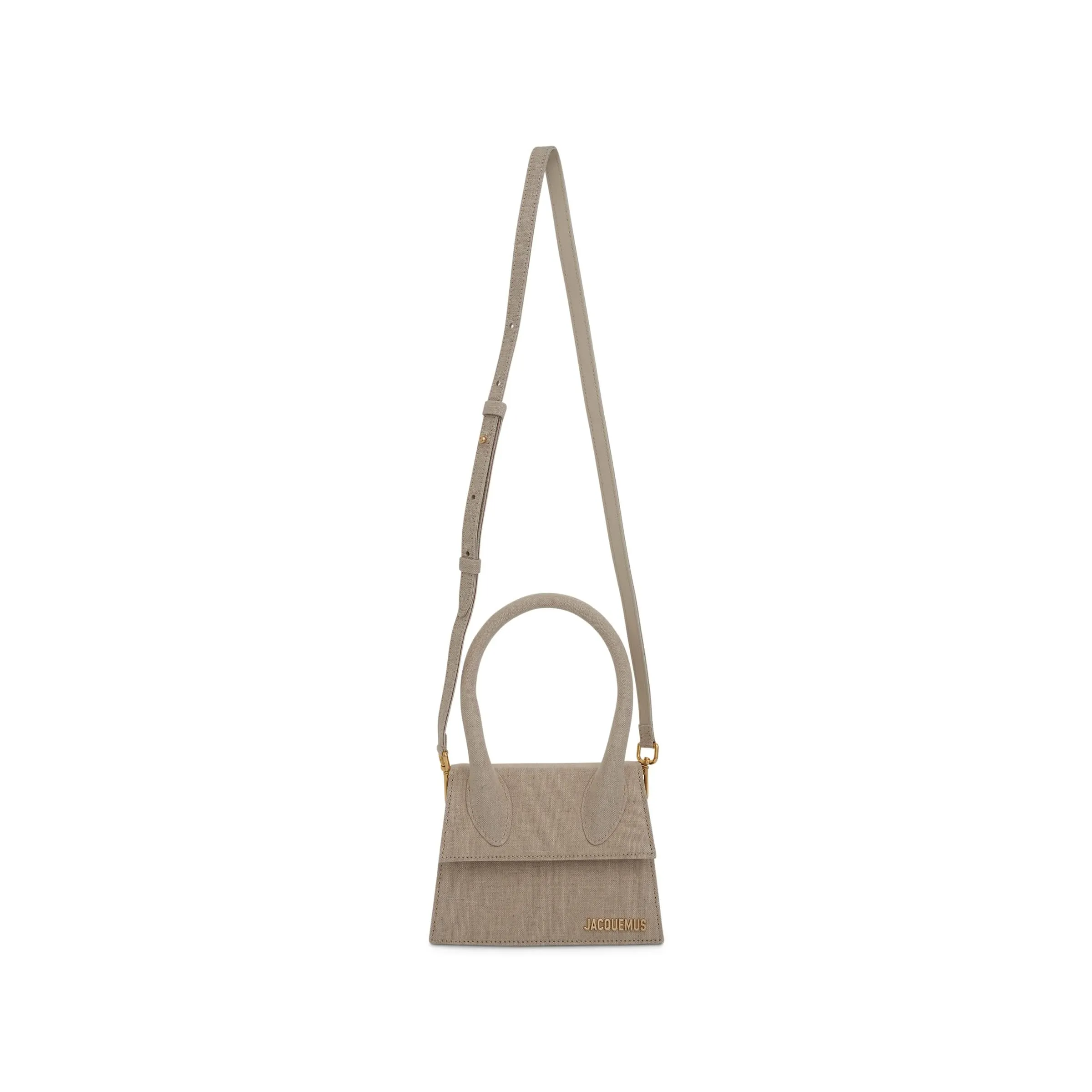 Le Chiquito Moyen Leather Bag in Light Grey