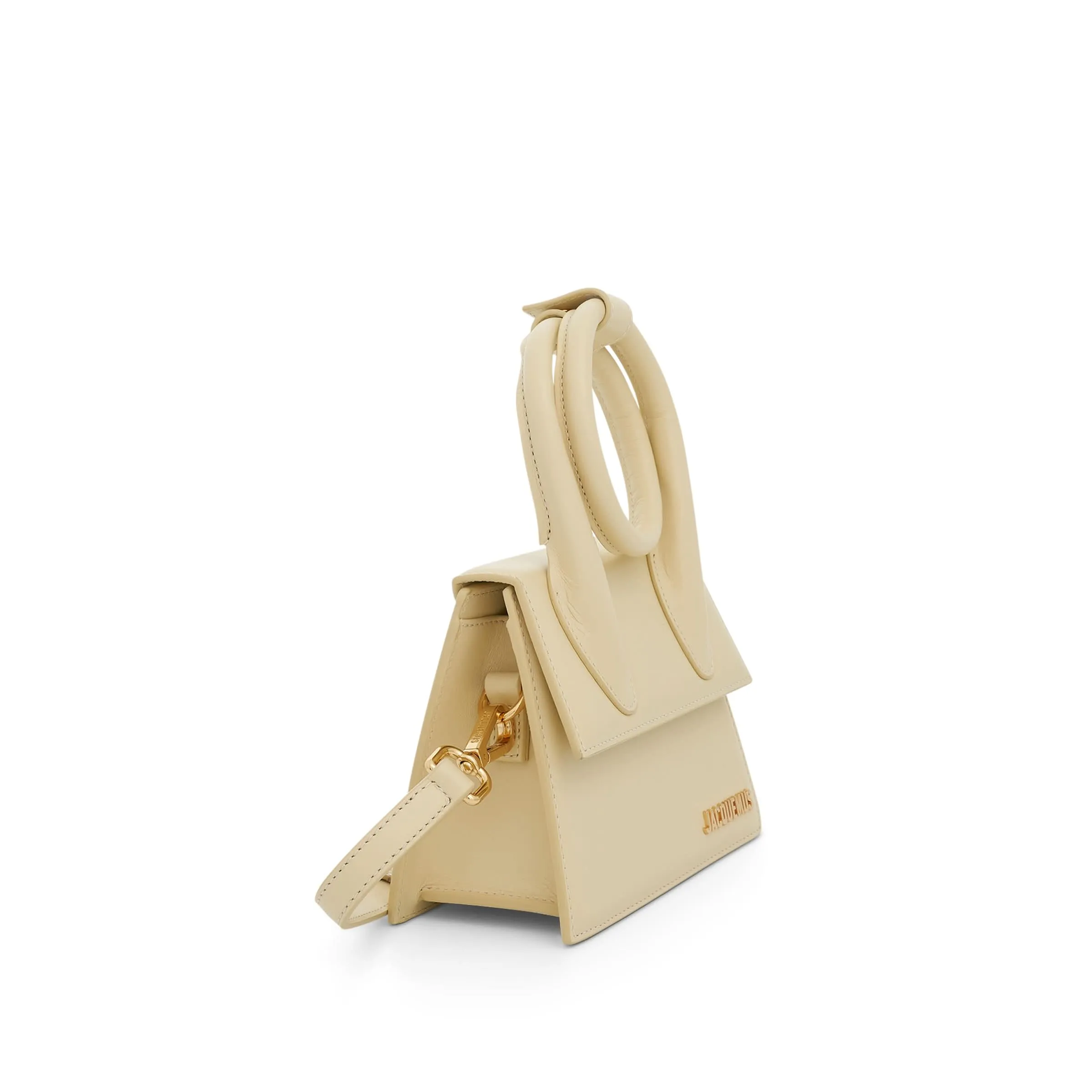 Le Chiquito Noeud Leather Bag in Ivory