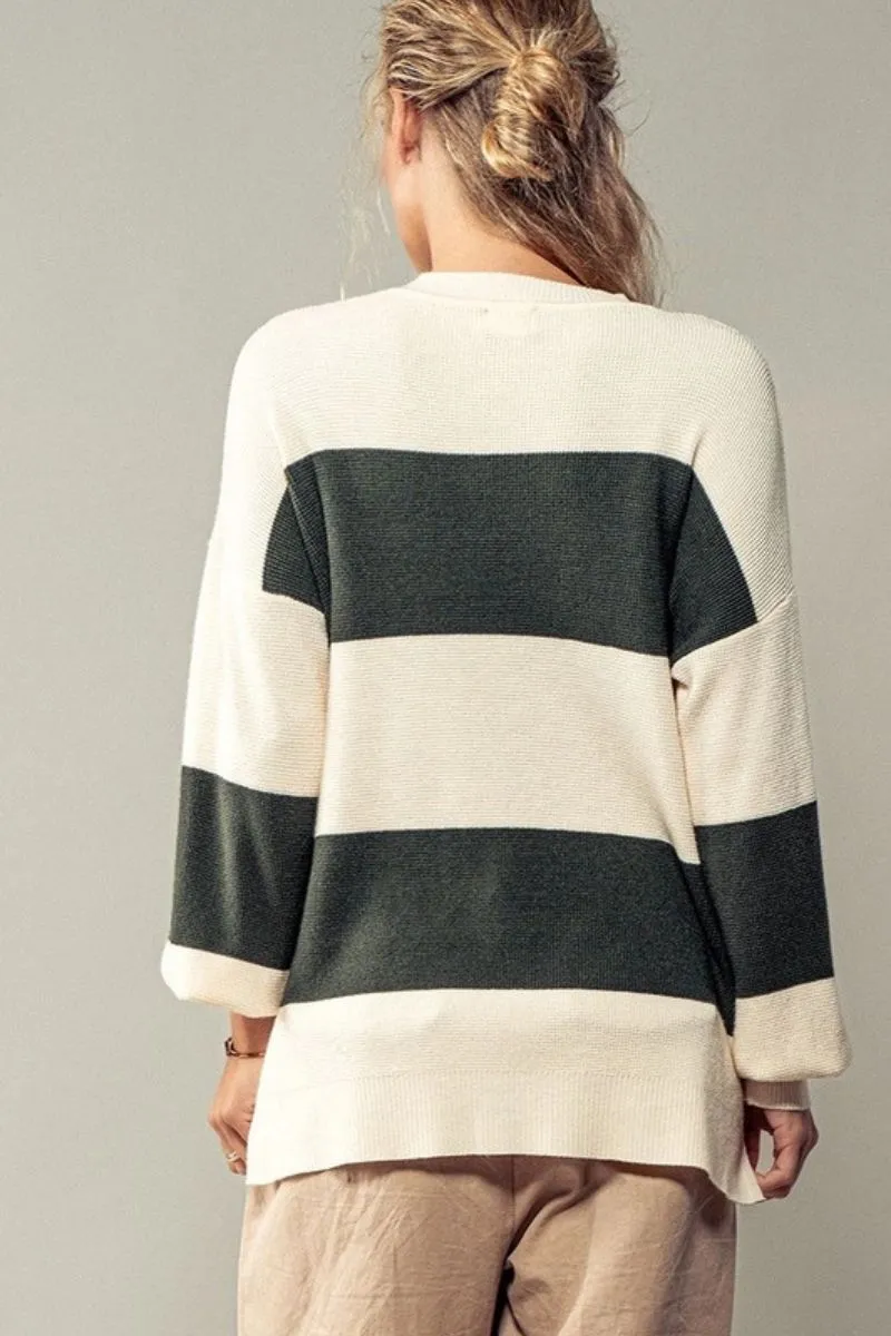 Lucky Stripes Waffle Knit Sweater