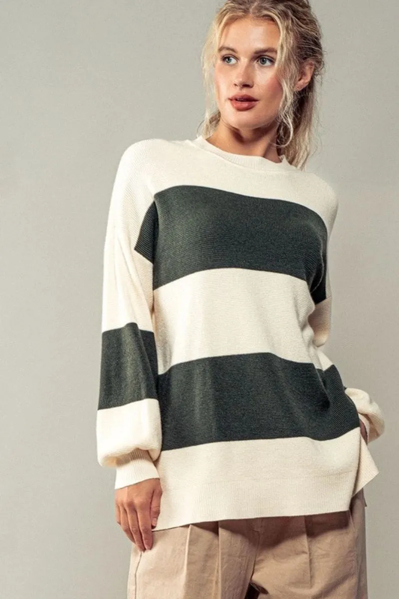 Lucky Stripes Waffle Knit Sweater