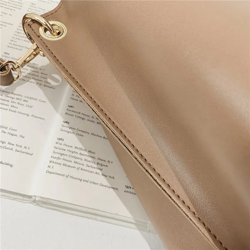 Luxe Soft Vegan Leather Wide Strap Crossbody Shoulder Bags