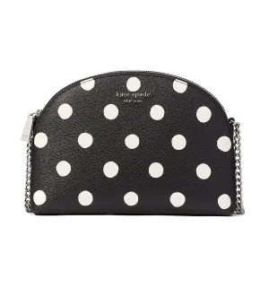 Morgan Sunshine Dot Double-Zip Dome Crossbody Black Multi