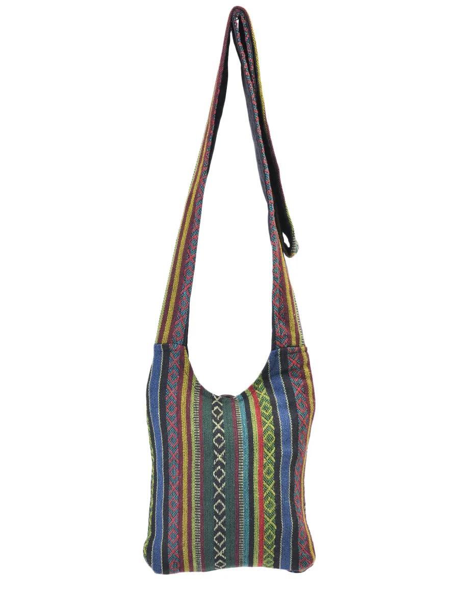 Mushroom Embroidered Hippie Boho Crossbody Mini Hobo Bag