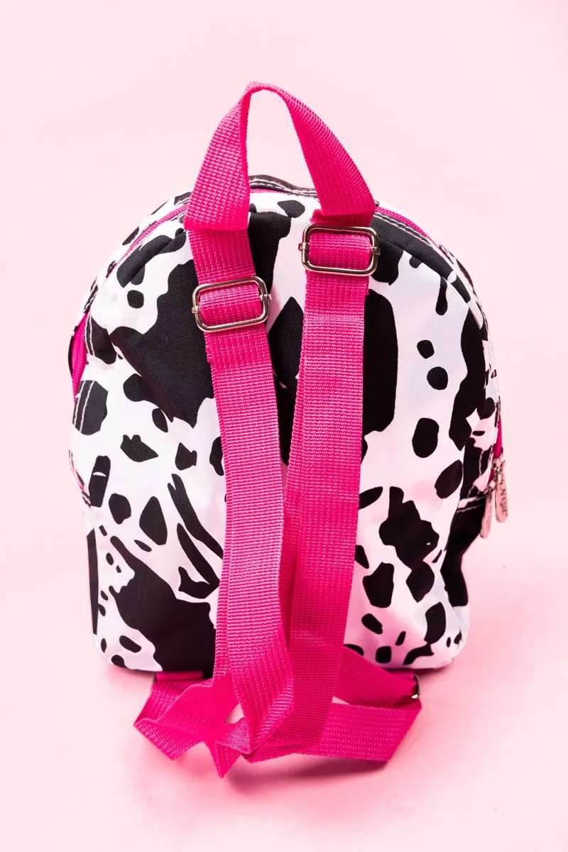 NGIL Deja Moo with Hot Pink Trim Small Backpack