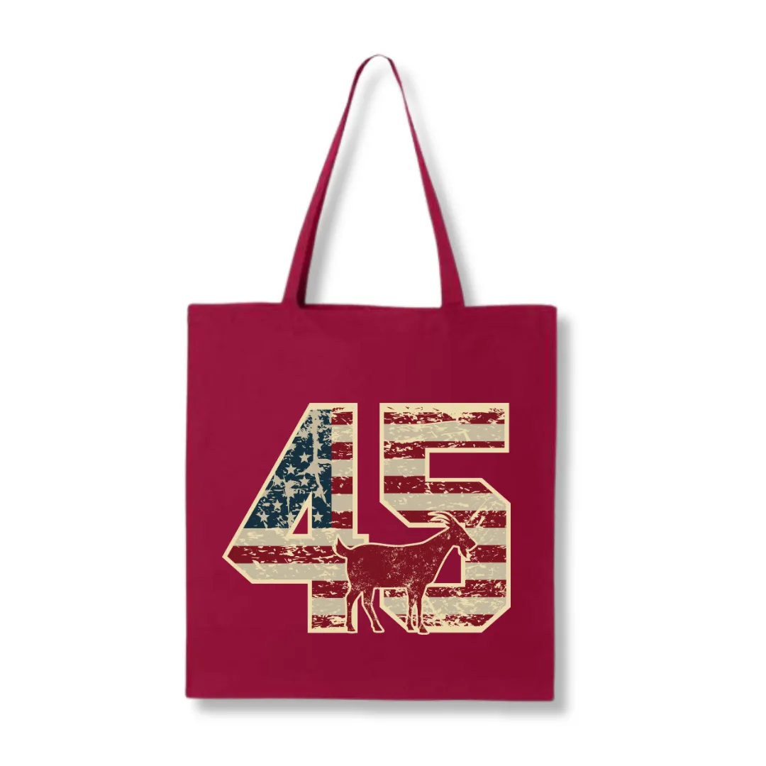 Patriotic Trump 45 G.O.A.T. Tote Bag (4 Colors)