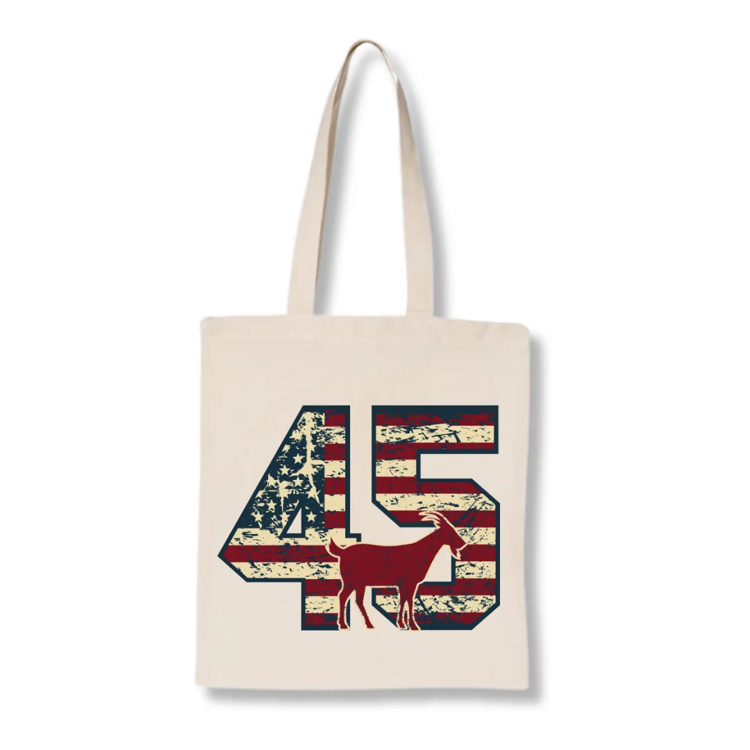 Patriotic Trump 45 G.O.A.T. Tote Bag (4 Colors)