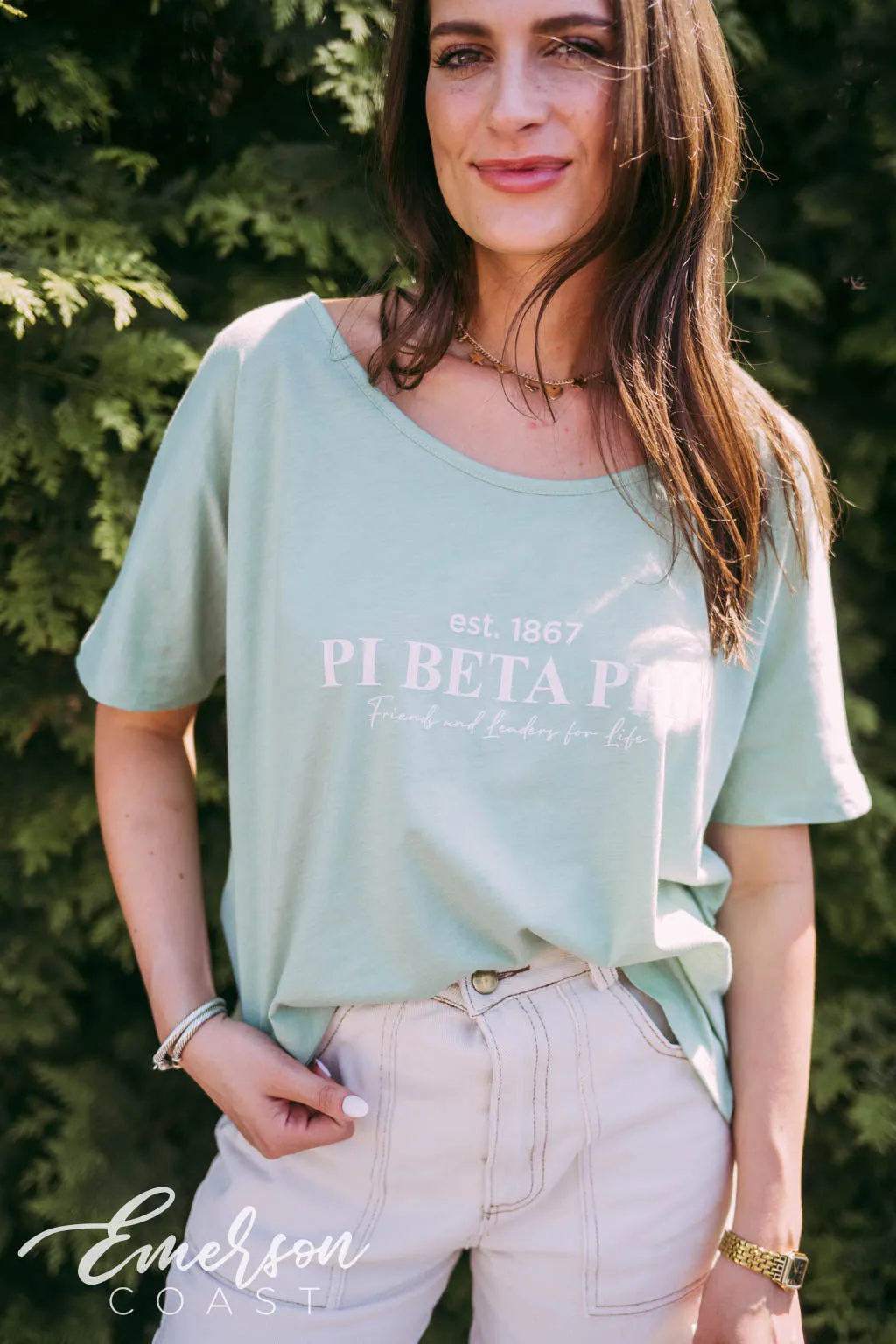 Pi Beta Phi Sage Recruitment Slouchy Tee