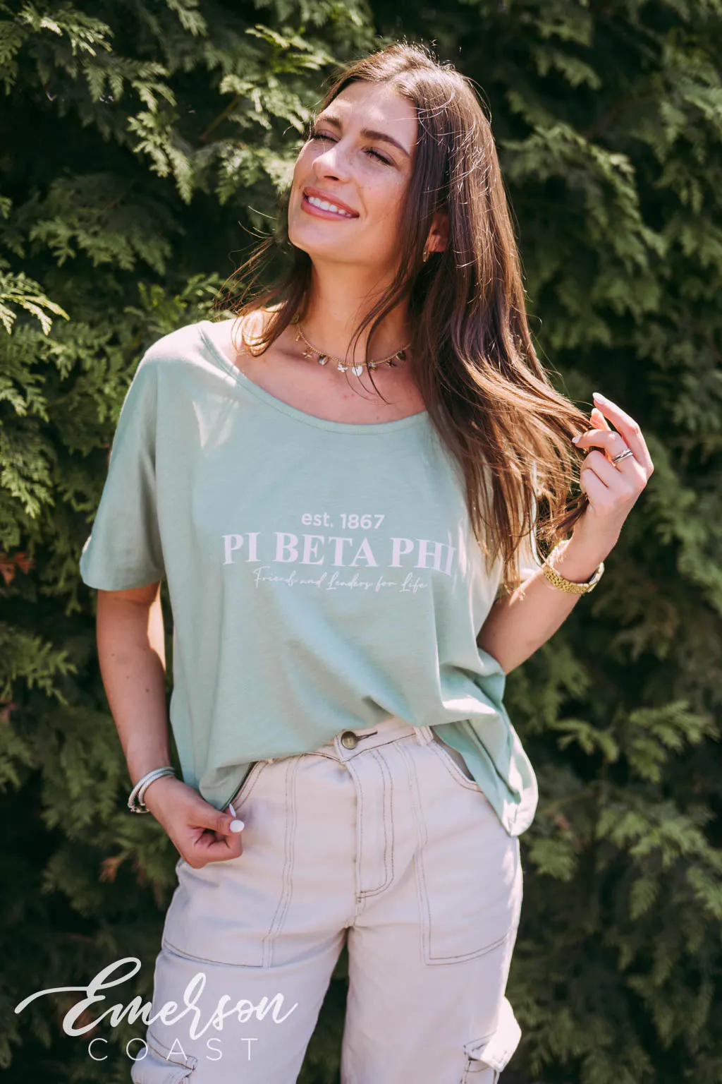 Pi Beta Phi Sage Recruitment Slouchy Tee