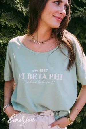 Pi Beta Phi Sage Recruitment Slouchy Tee