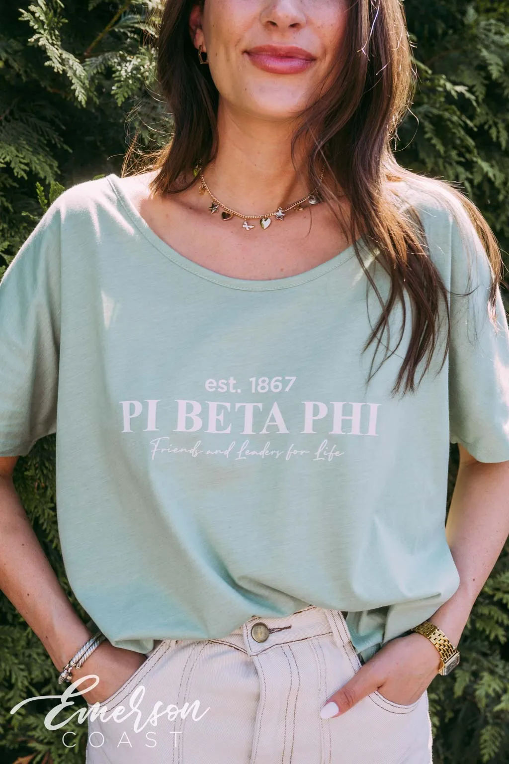 Pi Beta Phi Sage Recruitment Slouchy Tee