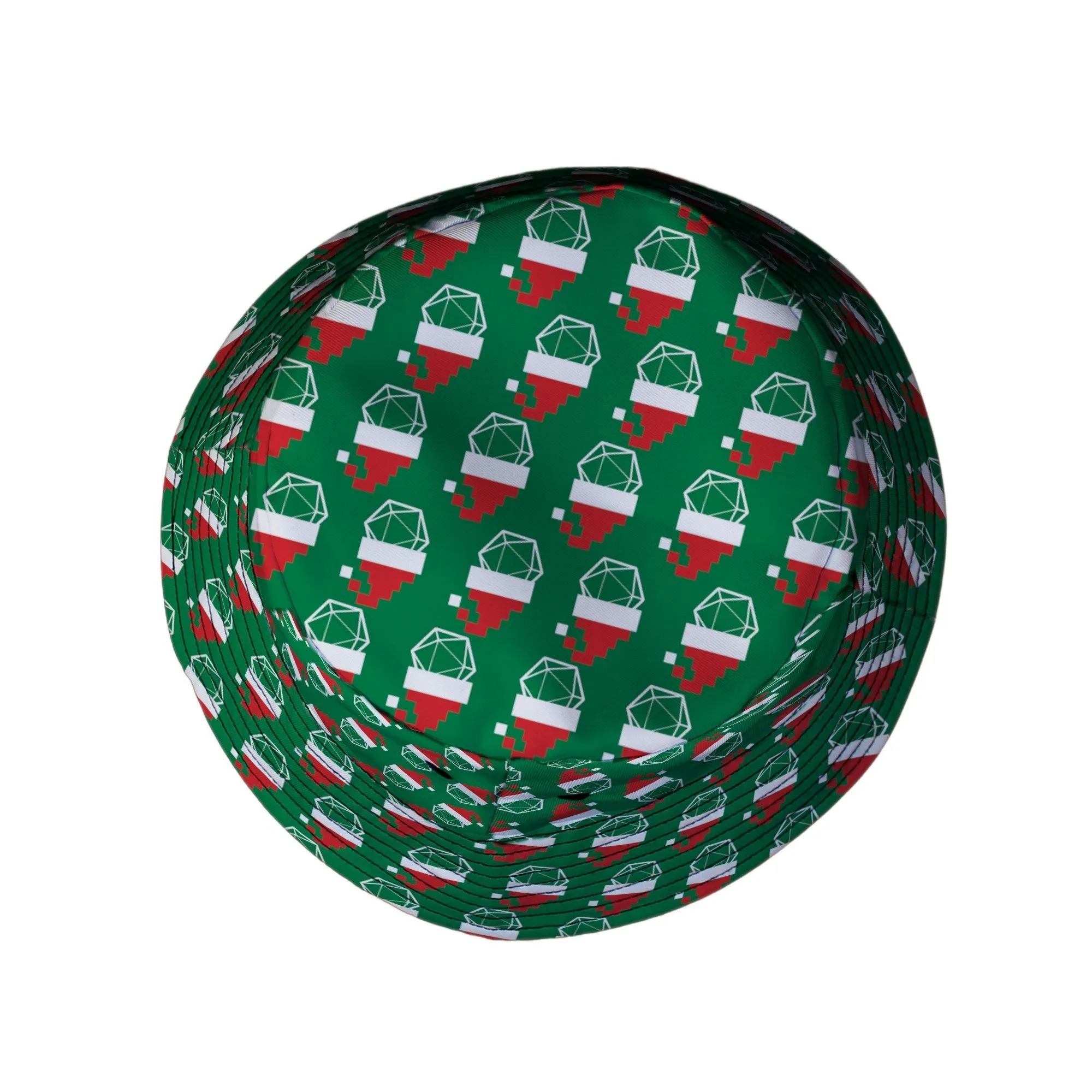 Pixel Santa Hats Dice Bucket Hat