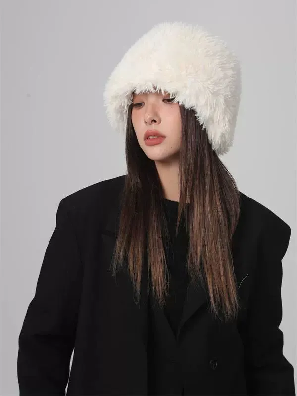 Plush Bucket Hat  Soft Winter Comfort with Ear Protection