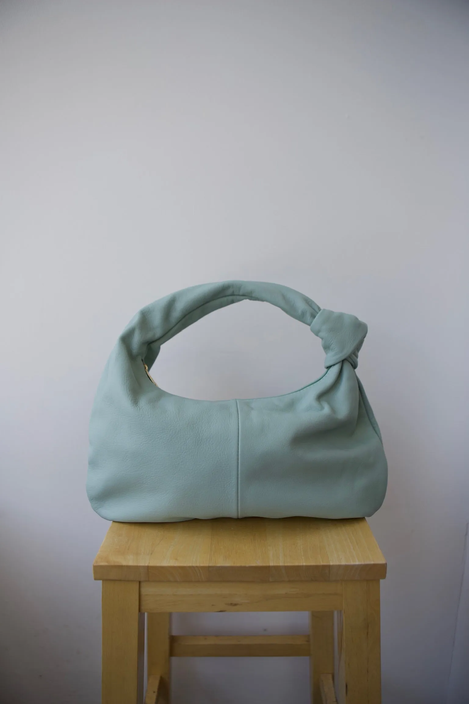 'Pompeii' Slouchy Smooth Leather Bag | Aqua