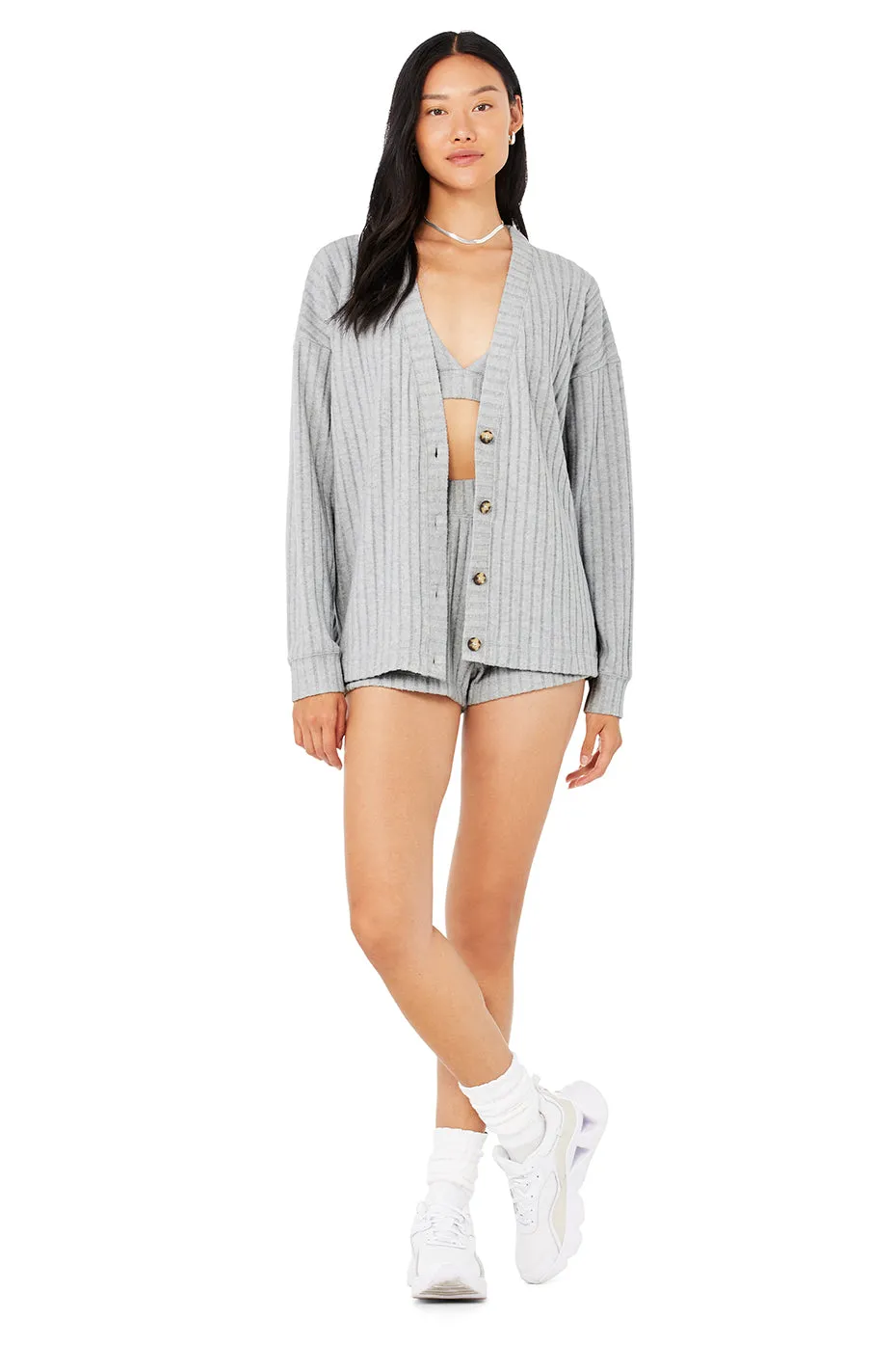 Ribbed Take Comfort Bra, Cardigan & Short Set