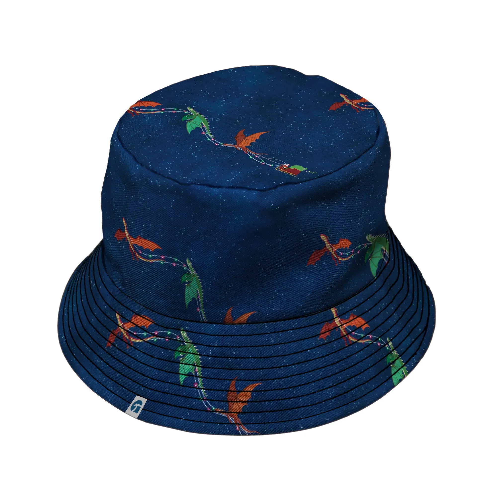 Santa Sleigh Dragons Bucket Hat