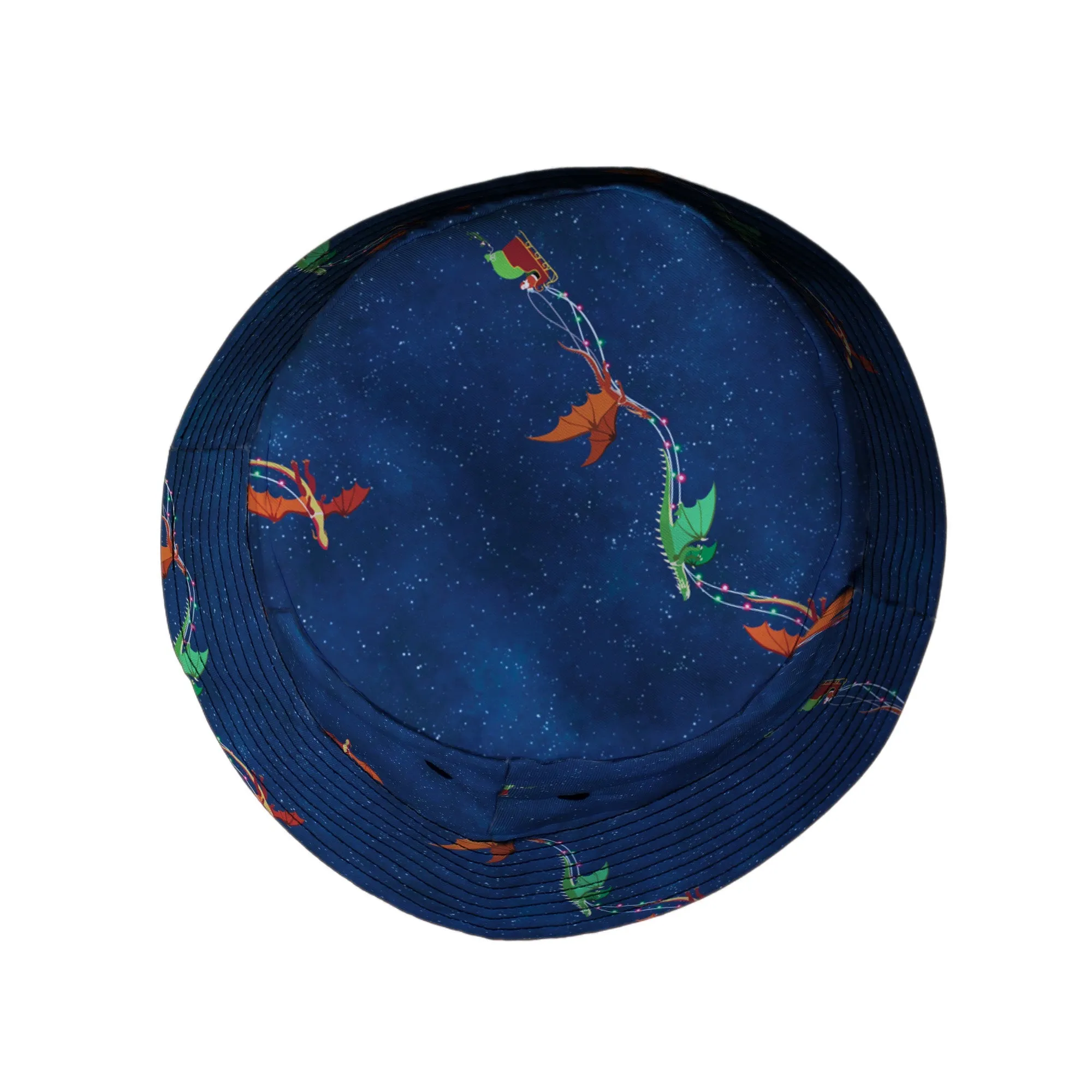 Santa Sleigh Dragons Bucket Hat