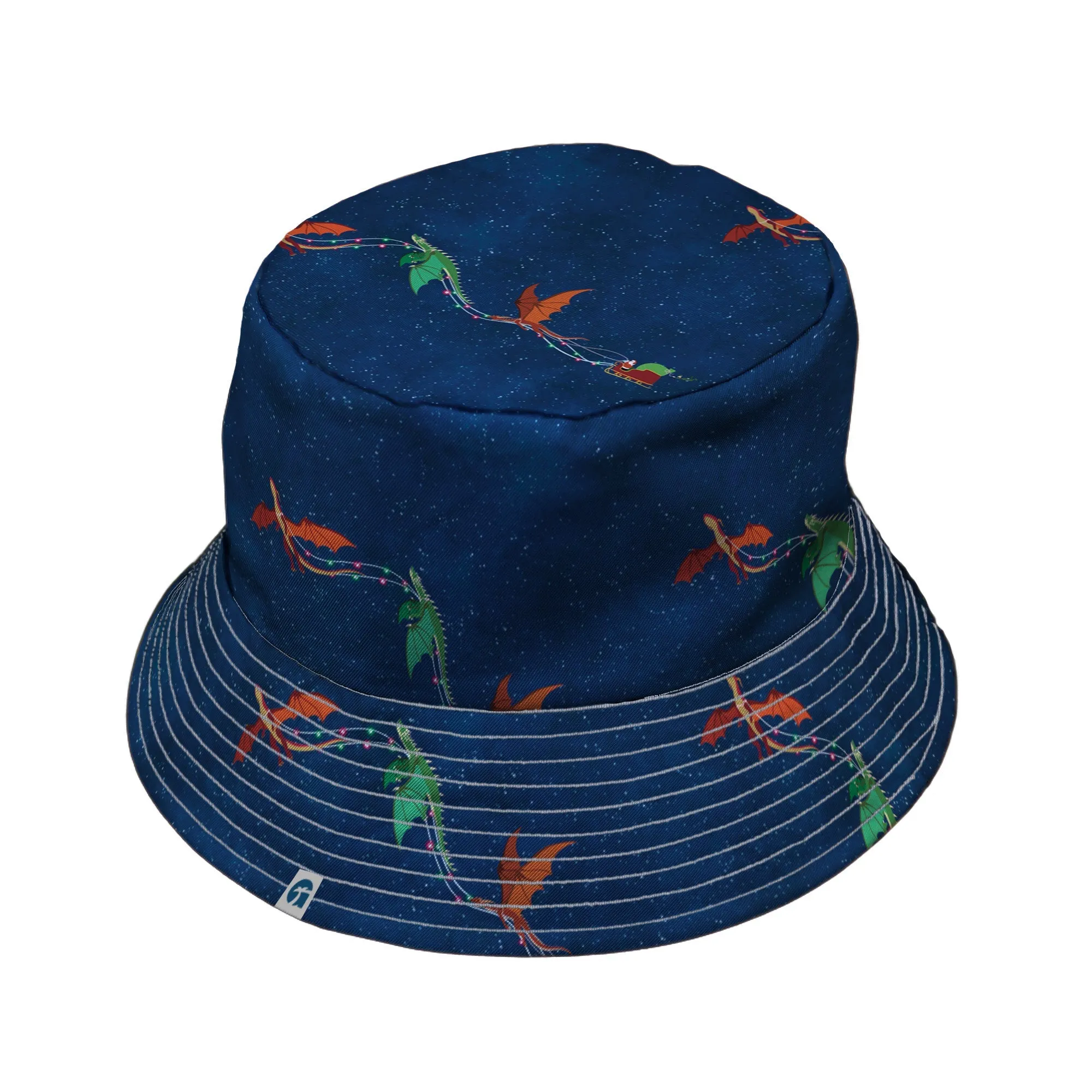 Santa Sleigh Dragons Bucket Hat