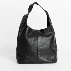 Scarlett Leather Hobo Bag - Black