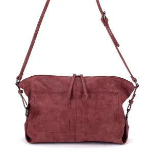 Slouchy East West Bag in Burgundy