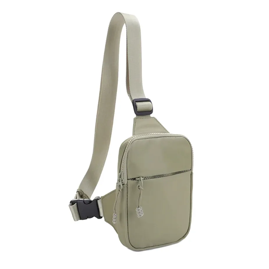 Smooth Zipper Sling Crossbody Bag