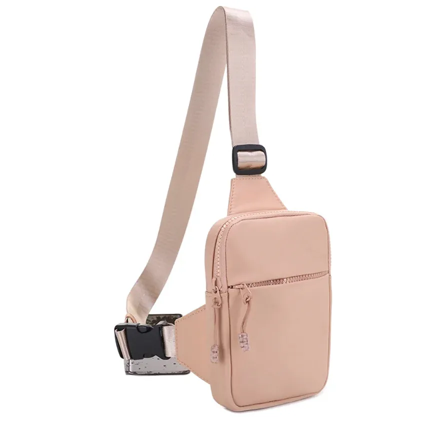 Smooth Zipper Sling Crossbody Bag