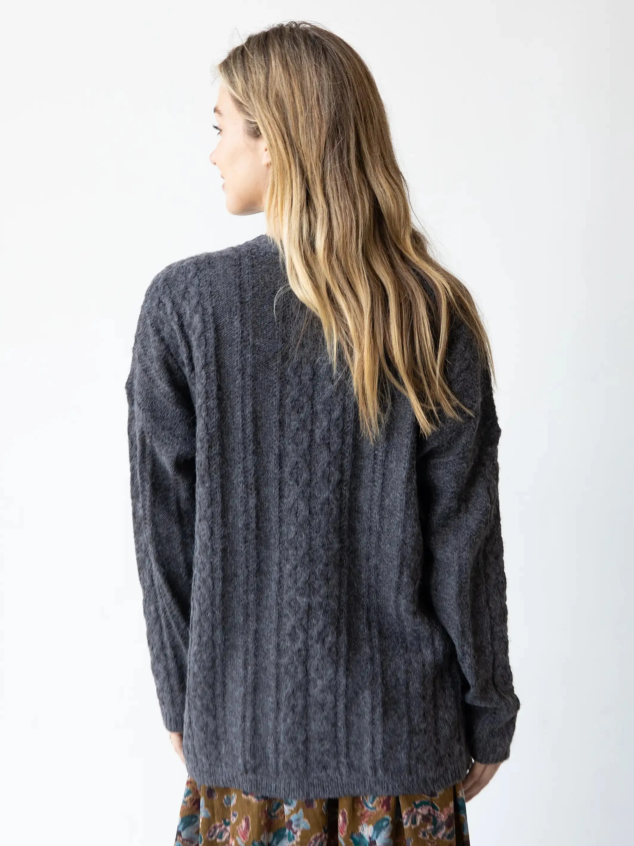 So Soft Grandpa Cardigan - Charcoal