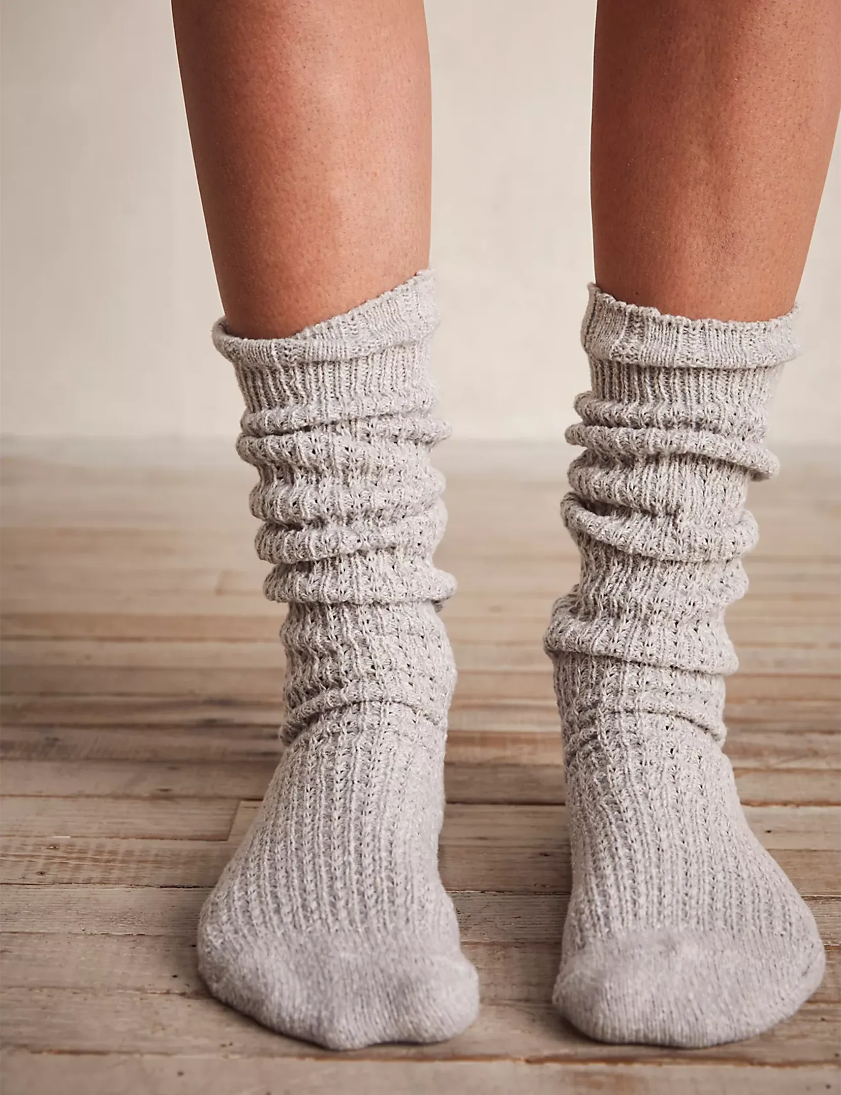 Staple Slouch Socks, Marled Grey