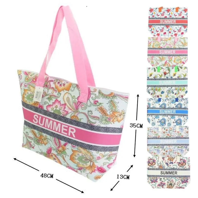 Tropical Print Shopper Tote Bag 2273 (12 units)