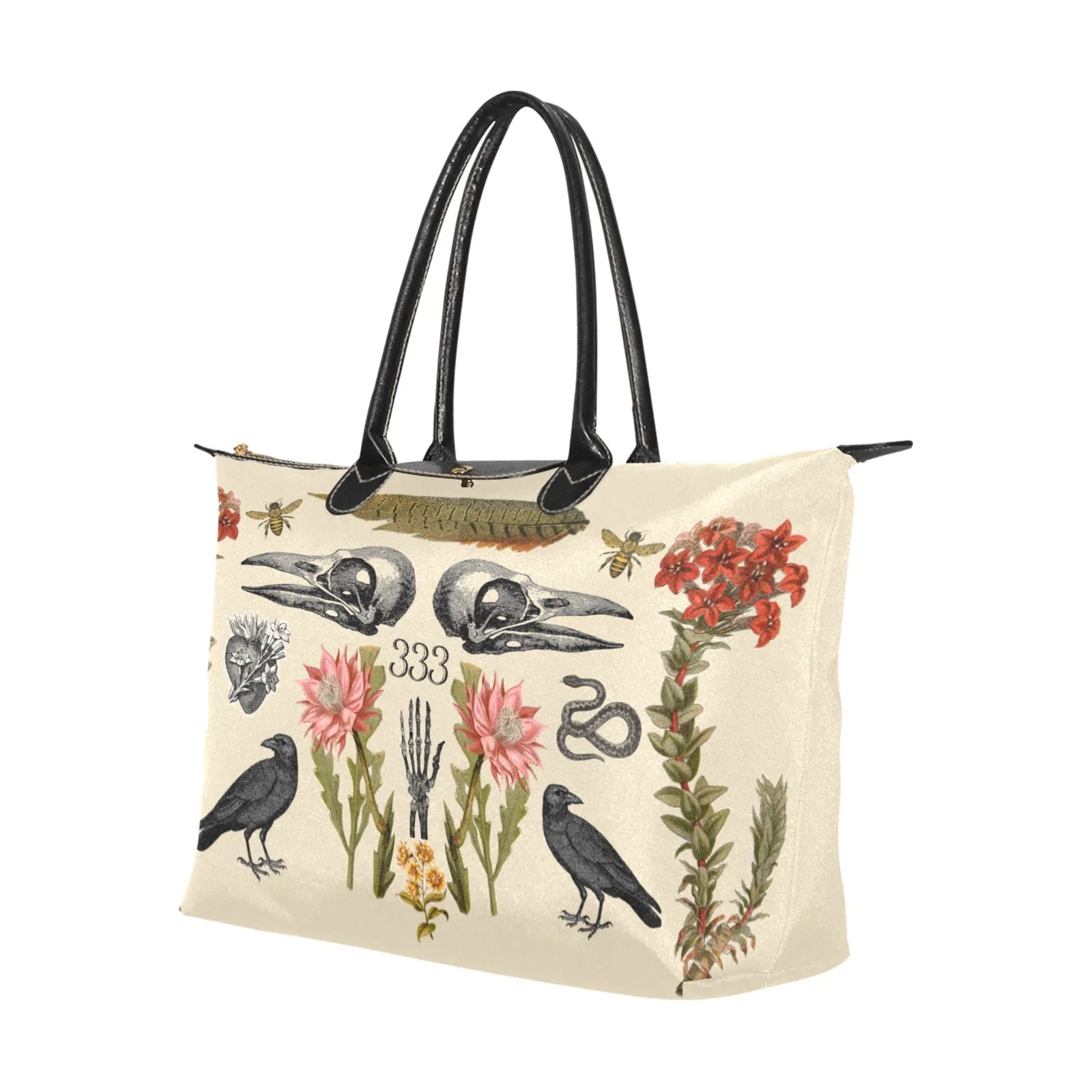 Witchy Sacred Bird Heart 333 Vegan Tote Bag